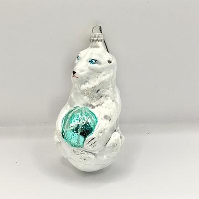 Lot 1434   Vintage Christopher Radio. Glass Ornament, West Germany Glass Circus Polar Bear with Ball