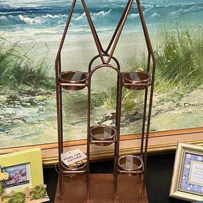 Lamp, Picture Frame, Candlestick and Trinket pot