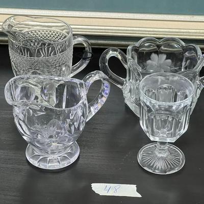 Crystal Creamers and mini glass