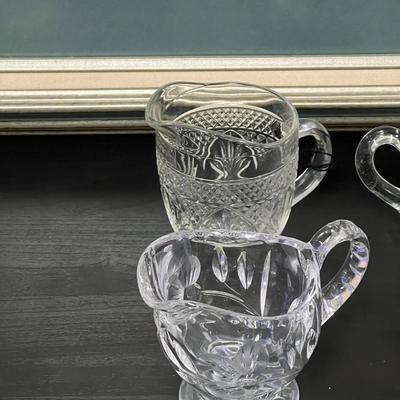 Crystal Creamers and mini glass