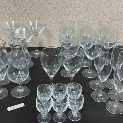 Variety of Glasses Different Brans