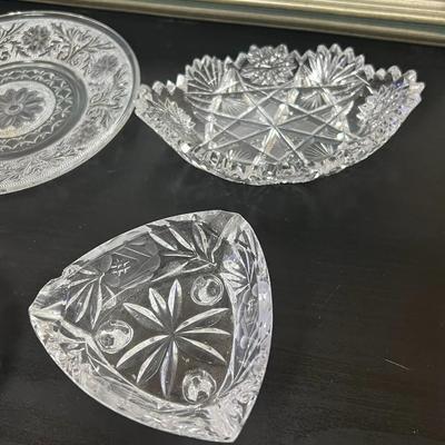 Crystal Plates and ashtrays