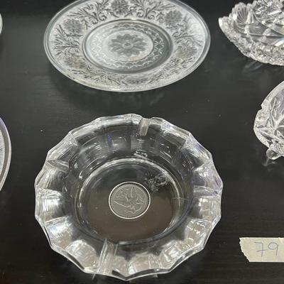 Crystal Plates and ashtrays