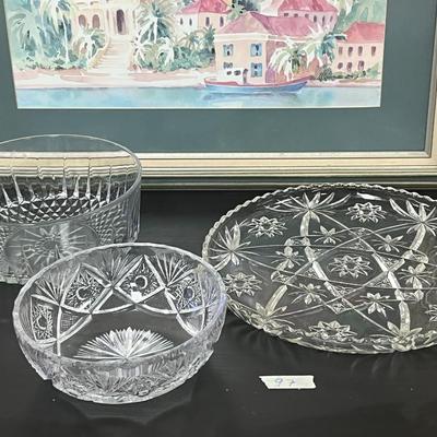 Tray and big Bowls of Crystals
