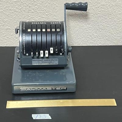 Vintage Paymaster Manual Check Printer series X550/ Embosser Gray black eco Look Office Decor