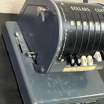 Vintage Paymaster Manual Check Printer series X550/ Embosser Gray black eco Look Office Decor
