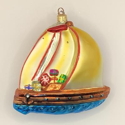 Lot 1442 Vintage Christopher Radko Glass Ornament, 1996 Sailing The Seas