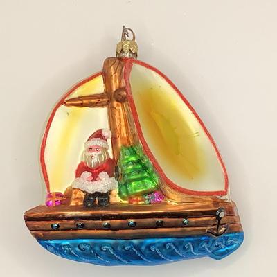 Lot 1442 Vintage Christopher Radko Glass Ornament, 1996 Sailing The Seas