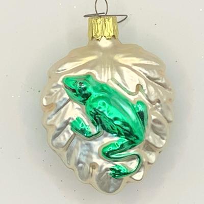 Lot 1447  Vintage Christopher Radko Glass Ornament, West Germany, Hand Blown Mercury Glass Figural Frog