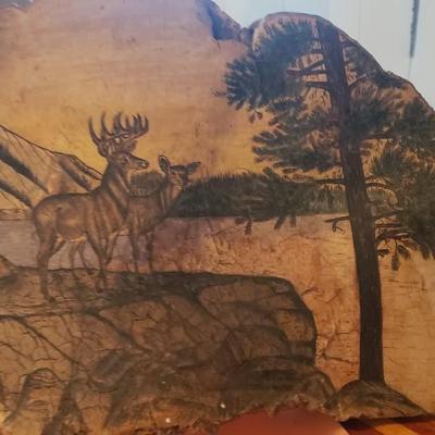 Wood tree painting