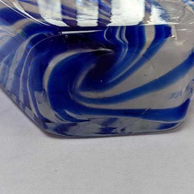 Murano (?) Blown Glass Blue Vase