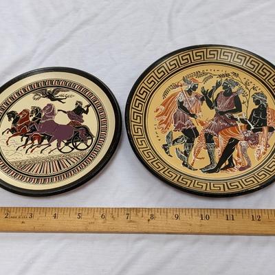2 Perfect Handmade Decorative Greek Plates