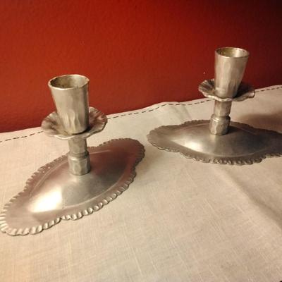 Aluminum Oval based candlestick holders