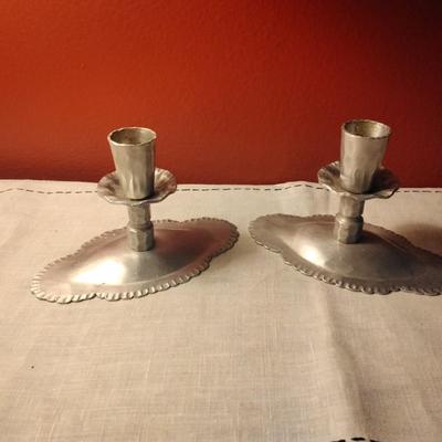 Aluminum Oval based candlestick holders