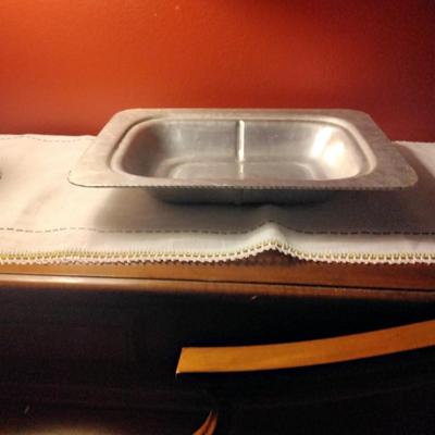 Hammered Aluminum Deep dish tray