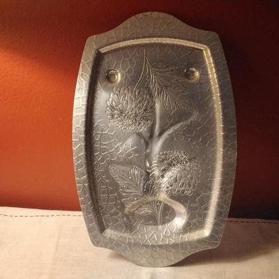 Aluminum wildflower meat serving platter