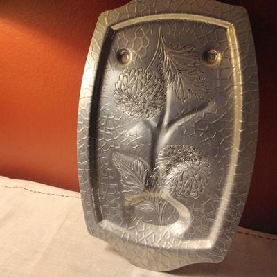 Aluminum wildflower meat serving platter