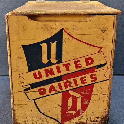 Lot 4: Vintage United Dairies Wood Milk Box