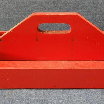 Lot 10: Red Wood Tool Box