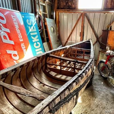 Birch Bark Handmade Canoe