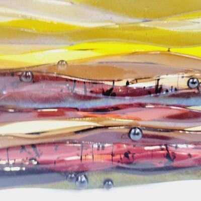 BEAUTIFUL IRIDESCENT 2011 KYMM HUGHES  GLASS ART PIECE