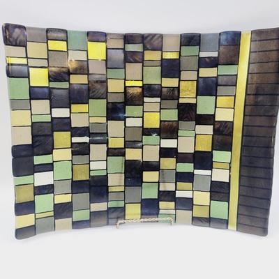 BEAUTIFUL 2004 KYMU HUGHES #1 IRIDESCENT GLASS ART PIECE