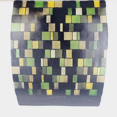 BEAUTIFUL 2004 KYMU HUGHES #1 IRIDESCENT GLASS ART PIECE