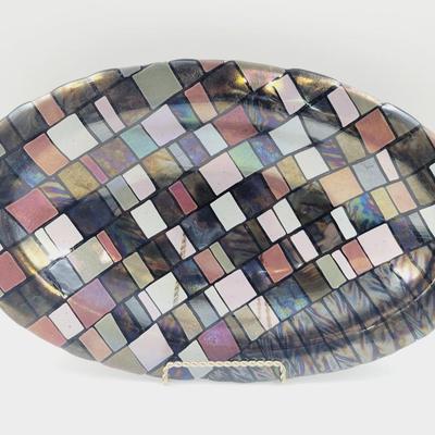 BEAUTIFUL 2004 KYMM HUGHES #2 IRIDESCENT GLASS ART PIECE