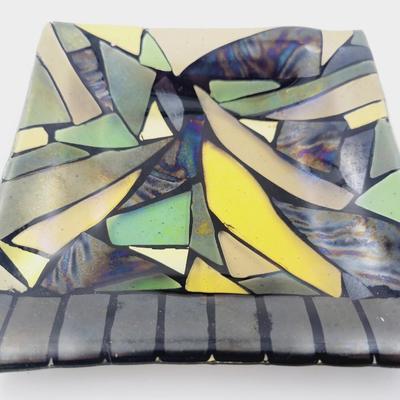 BEAUTIFUL 2001 KYMM HUGHES #6 IRIDESCENT ART GLASS PIECE