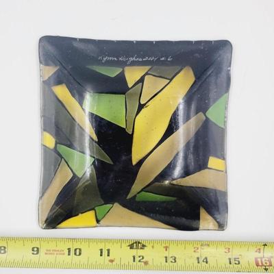 BEAUTIFUL 2001 KYMM HUGHES #6 IRIDESCENT ART GLASS PIECE
