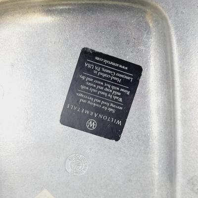 WILTON ARMETALE REGGAE PEWTER  2 PLATES & RECTANGULAR SERVING PLATTER SET