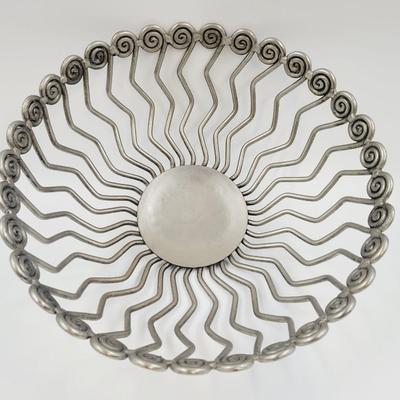 BEAUTIFUL WIRED PEWTER SWIRL DESIGN BOWL