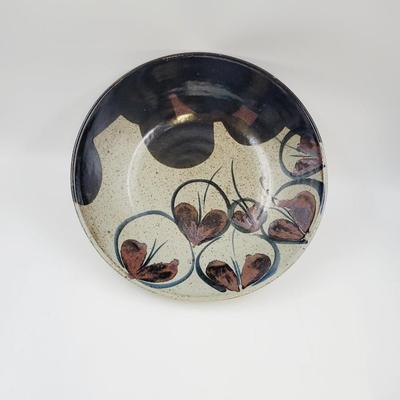 FANTASTIC LARGE ARTISTIC POTTERY SERVING BOWL - SIGNED