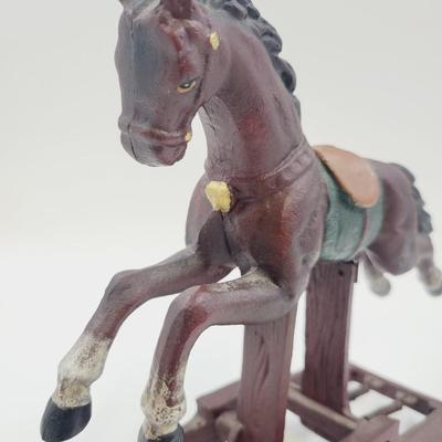 CRACKER BARREL CAST IRON ROCKING HORSE