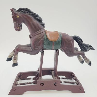 CRACKER BARREL CAST IRON ROCKING HORSE