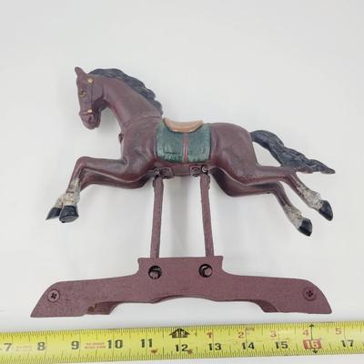 CRACKER BARREL CAST IRON ROCKING HORSE