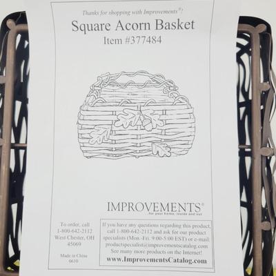 NEW IMPROVEMENTS METAL SQUARE ACORN BASKET