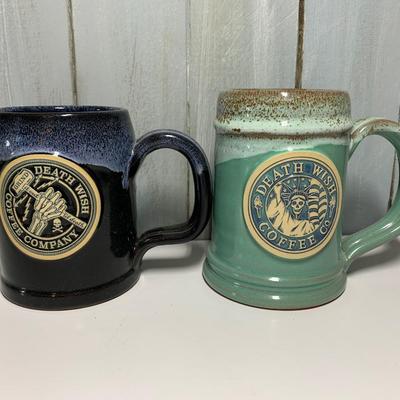 LOT 4R:  Highly Collectible Deneen Pottery Death Wish Coffee Mug Bundle
