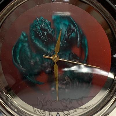 LOT 9R: Franklin Mint Pocket Watch: Eye of The Golden Dragon by  Michael Whelan w/COA & Box