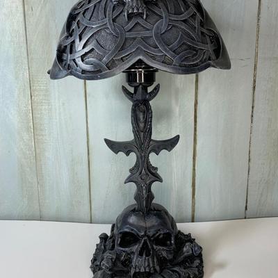 LOT 10R; Death Sword & Skull. Gothic/ War Craft  Table Lamp