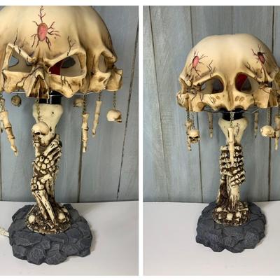 LOT 11R: Skull  & Bones, Gothic/War Craft  Table Lamp