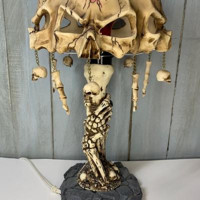 LOT 11R: Skull  & Bones, Gothic/War Craft  Table Lamp