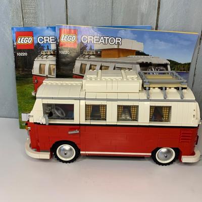LOT 25R: LEGO Sculpture: Volkswagen Van (VW Bus) 10220 w/Books & VW Sign