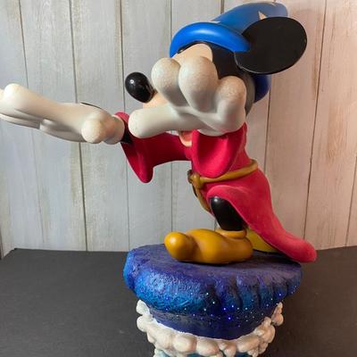 LOT C62: Richard Sznerch Mickey as the Sorcererâ€™s Apprentice large magical light up  figurine , rare to find in this great condition!