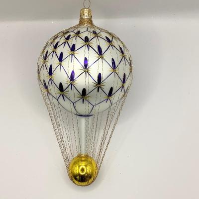 1461 Christopher Radko 1993 French Regency Blue Gold Glass Ornament