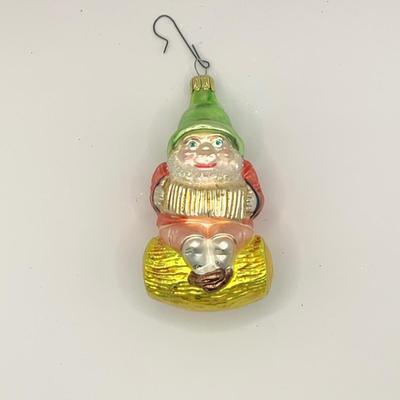 1465 Vintage German Glass Leprechaun Ornament