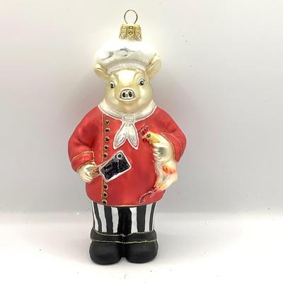 1467 German Bon Appetite Pig Glass Ornament