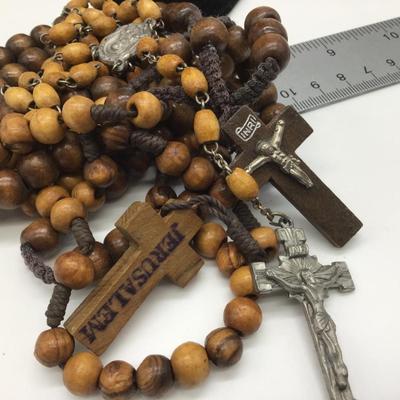 Lot Of 3 Wood Rosary