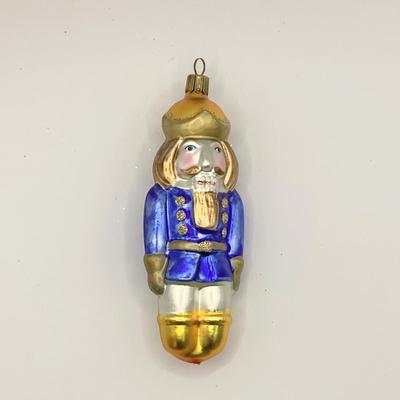 1469 Vintage Glass Toy Soldier Nutcracker Glass Ornament