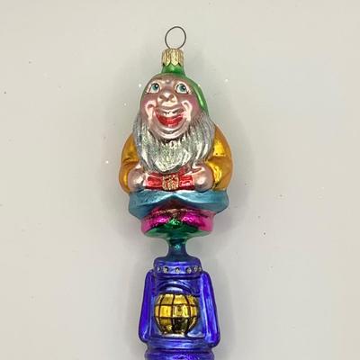 1470 Christopher Radko Elf on Lantern Glass Ornament